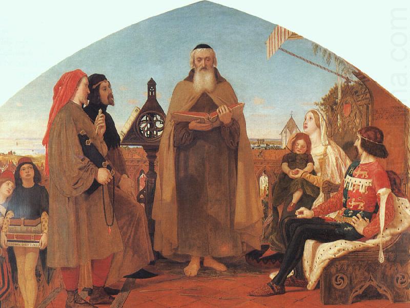 Brown, Ford Madox Wycliffe Reading his Translation of the New Testament to his Protector- John of Gaunt china oil painting image